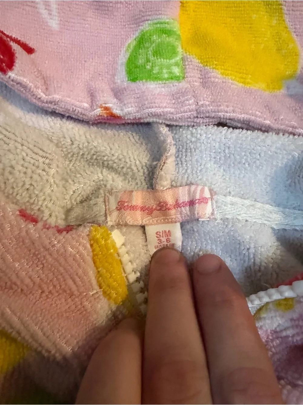 Tommy Bahama Pink Hooded Kids Swim Coverup with Fruit Print
